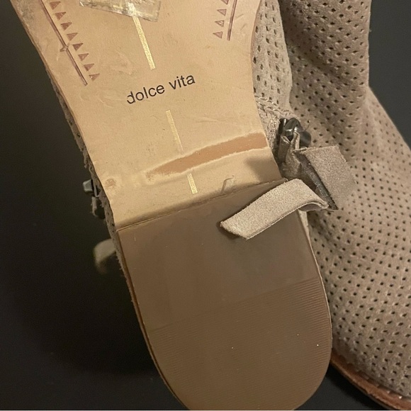 DOLCE VITA Suede Ankle Booties boots Zip Up Tan Size 7 - Picture 6 of 6